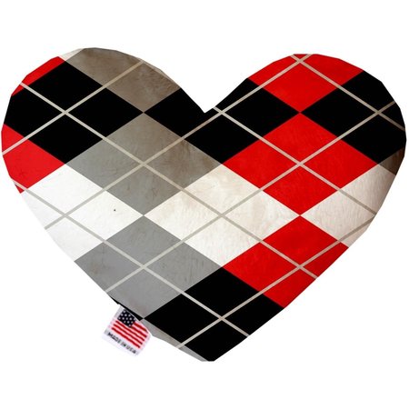 MIRAGE PET PRODUCTS Red & Grey Argyle Canvas Heart Dog Toy 6 in. 1303-CTYHT6